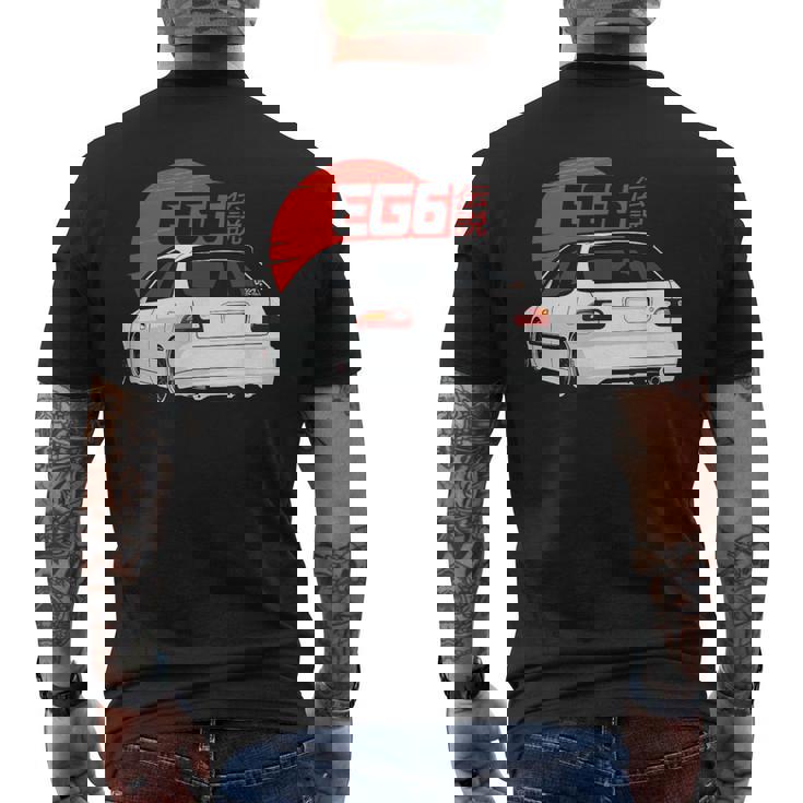 ホワイトハッチシビック Eg6-クラシック Jdm メンズTシャツ バックプリント