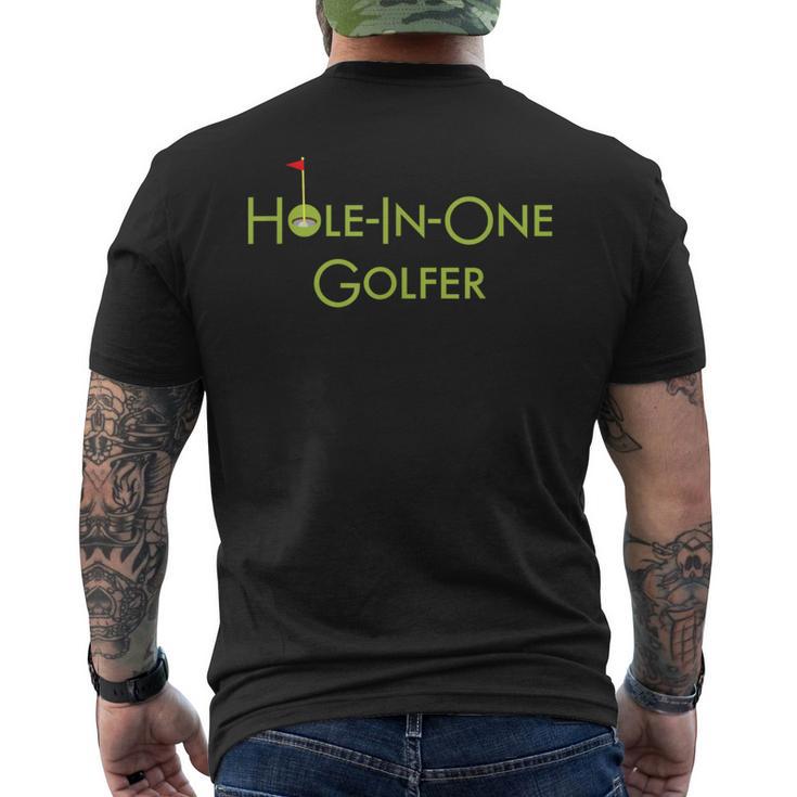 ホールインワンゴルファー グラフィックデザイン ホールインワンゴルフ記念品 Hole In One Golfer メンズTシャツ バックプリント