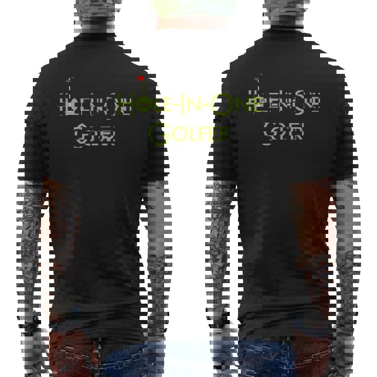 ホールインワンゴルファー グラフィックデザイン ホールインワンゴルフ記念品 Hole In One Golfer メンズTシャツ バックプリント