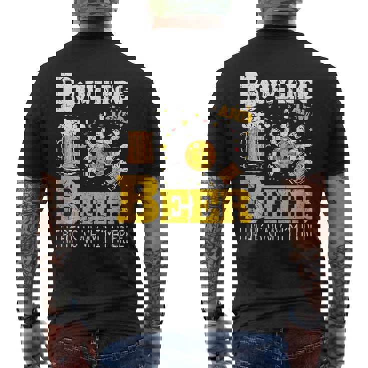 ボウリングビール だからここにいるボウラー メンズTシャツ バックプリント