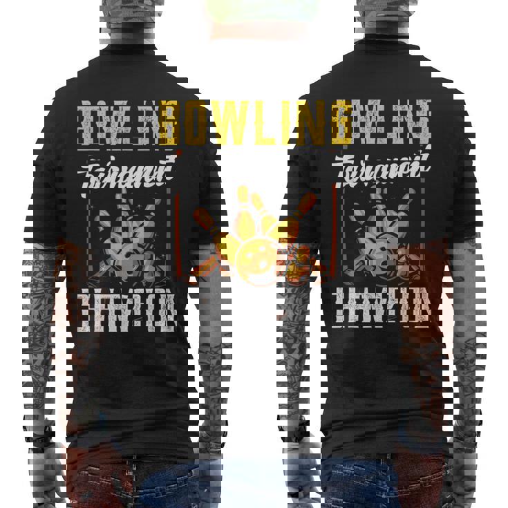 ボウリング大会優勝 クルー ボウリング チーム ホビー ボウラー メンズTシャツ バックプリント