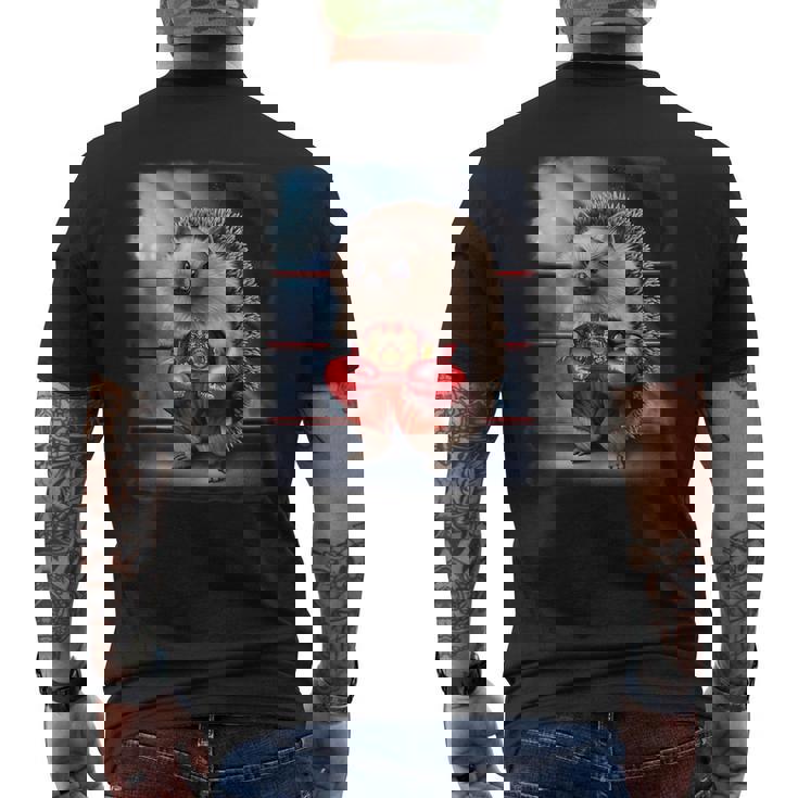ボクシングチャンピオン ハリネズミファイター メンズTシャツ バックプリント