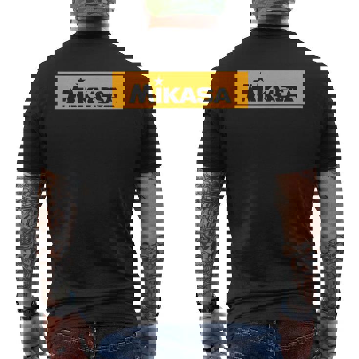 ボックスロゴ オレンジカラー バレーボール メンズTシャツ バックプリント