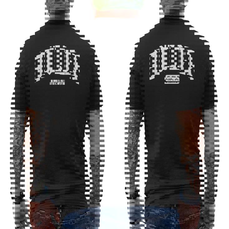 ボルダー コロラド Co カレッジ ユニバーシティスタイル メンズTシャツ バックプリント