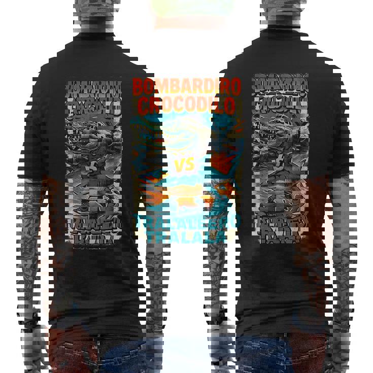 ボンバルディーロクロコダイロs トラレロトララーラ-イタリアンブレインロット メンズTシャツ バックプリント