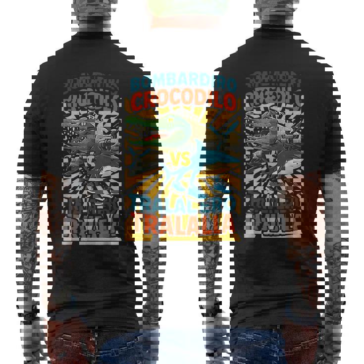 ボンバルディーロクロコダイロs トラレロトララーラ-イタリアンブレインロット メンズTシャツ バックプリント