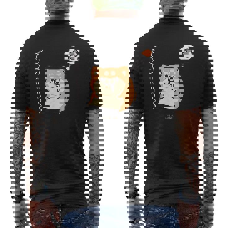 ボンレス犬とボンレス猫 はらぺこ ボンレス犬 メンズTシャツ バックプリント