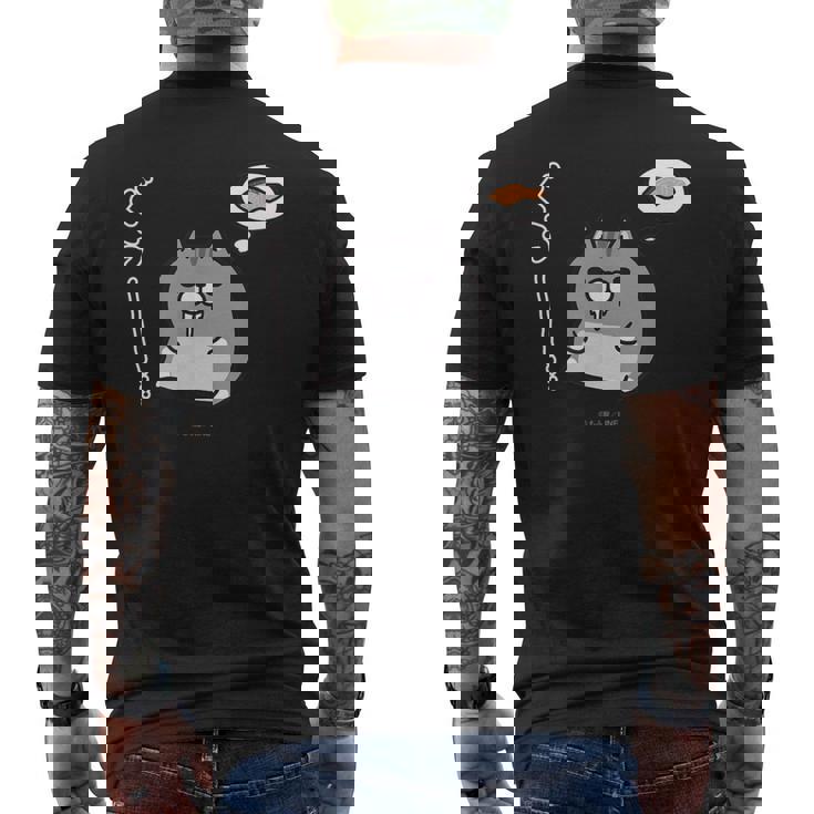 ボンレス犬とボンレス猫 はらぺこ ボンレス猫 メンズTシャツ バックプリント