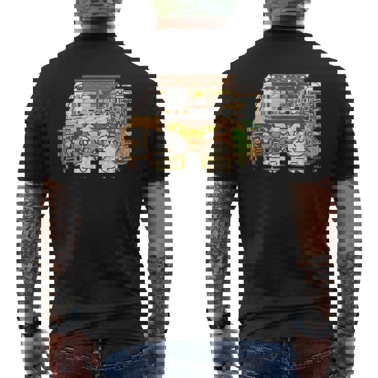 ボンレス犬とボンレス猫 キッチンカー ダークカラー メンズTシャツ バックプリント