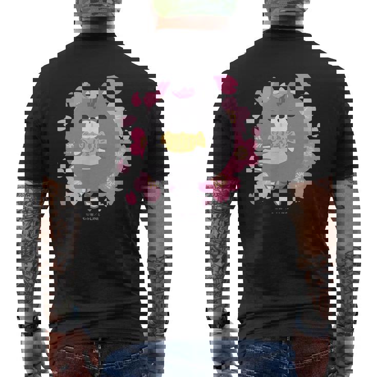 ボンレス犬とボンレス猫 桜 ボンレス猫 メンズTシャツ バックプリント