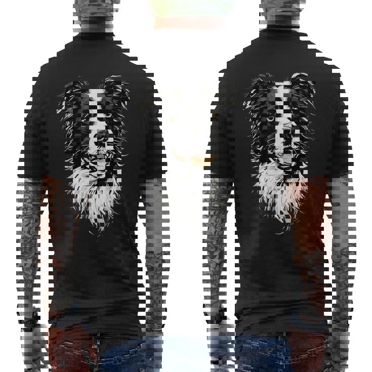 ボーダーコリー モチーフ 犬好き 子犬 かわいい ボーダーコリー メンズTシャツ バックプリント