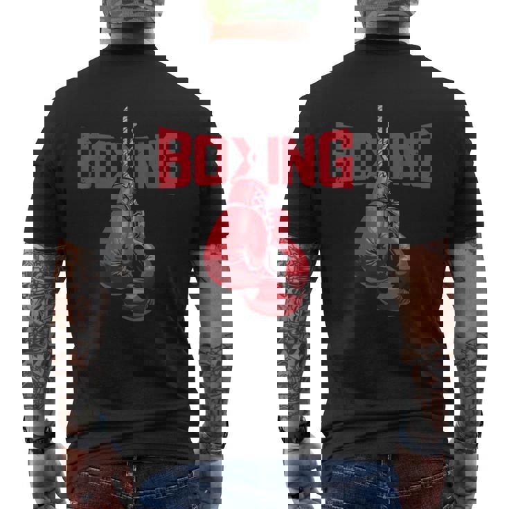 ボールド ボクシンググローブ キックボクシング ボクシング愛好家 ボクサー メンズTシャツ バックプリント