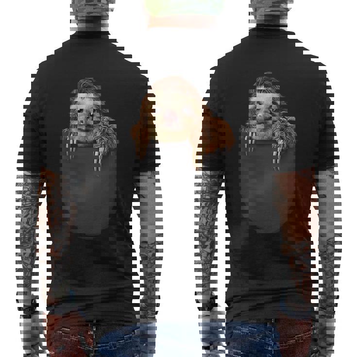 ポケット ナマケモノ メンズTシャツ バックプリント