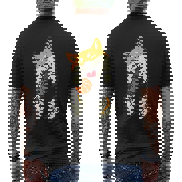 ポケット 柴犬 バスケットボール かわいい バラー 犬 メンズ レディース キッズ メンズTシャツ バックプリント