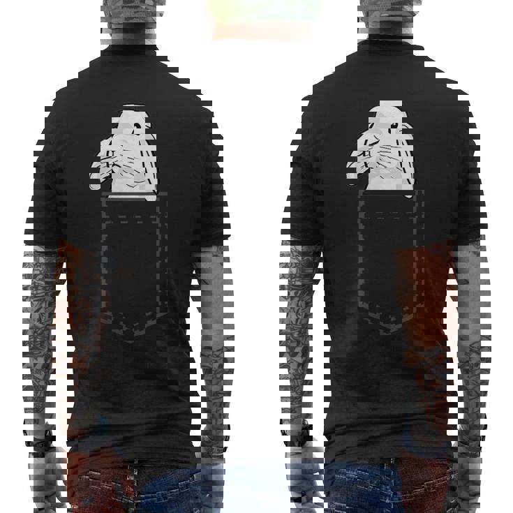 ポケットうさぎ ウサギ好き うさぎ好き うさぎの飼い主 おもしろ うさぎ 兎 メンズTシャツ バックプリント