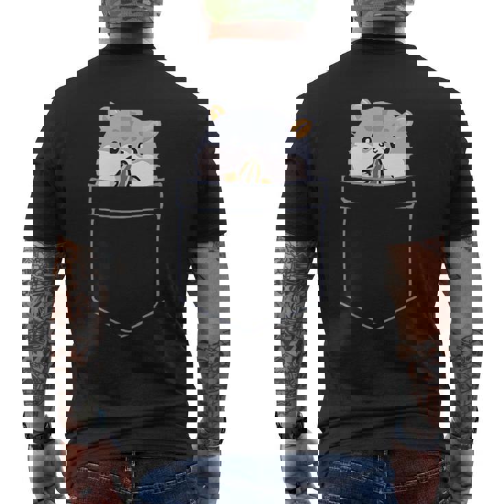 ポケットに入ったハムスター メンズTシャツ バックプリント
