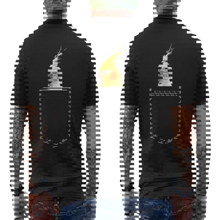 ポケットオカメインコ インコ好き かわいい 鳥ジョーク 鳥好き インコの飼い主 いんこの飼い主 インコ メンズTシャツ バックプリント