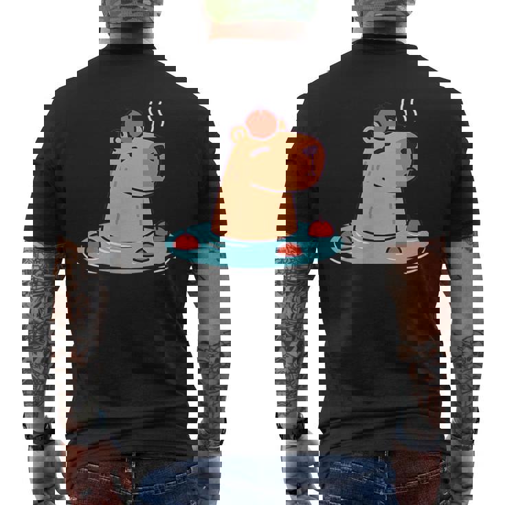 ポケットカピバラ 温泉に浸ける カピバラ メンズTシャツ バックプリント