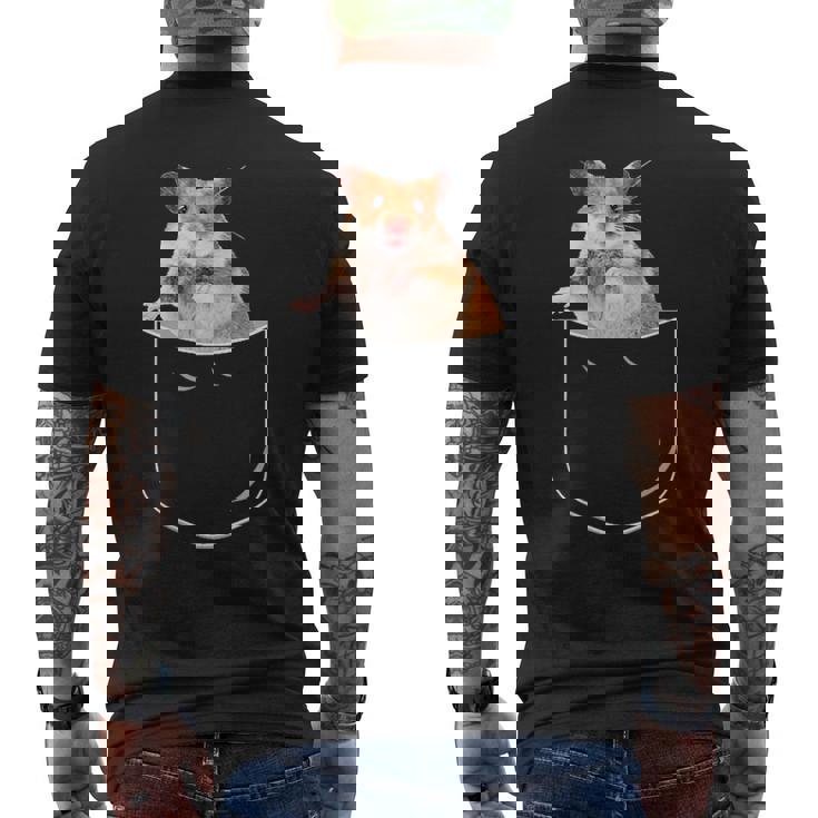 ポケットハムスターシャツ、ポケットに入った面白いハムスター ギフトtシャツ メンズTシャツ バックプリント