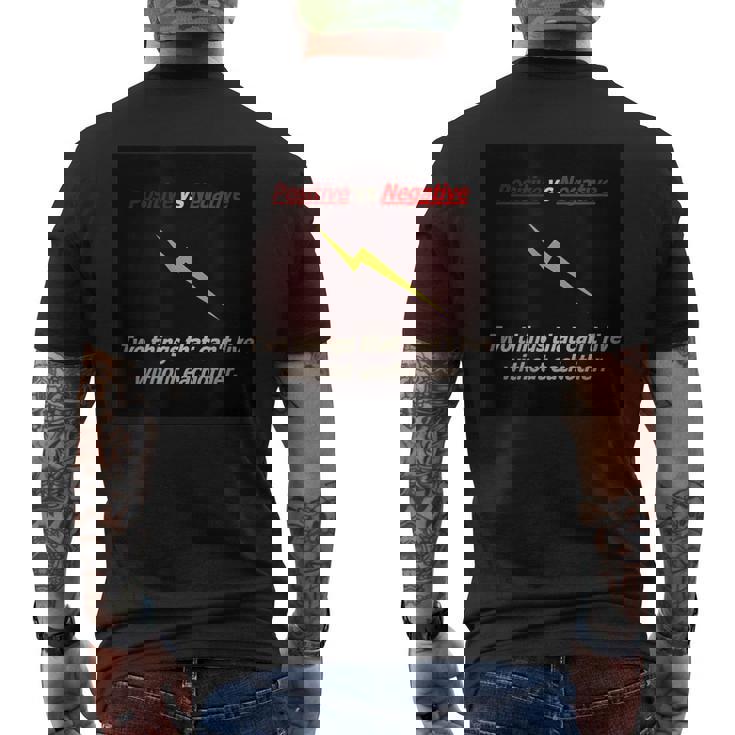 ポジティブ対ネガティブ メンズTシャツ バックプリント