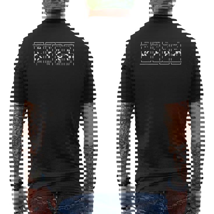 ポップコーン周期表化学ワードゲームtシャツ メンズTシャツ バックプリント