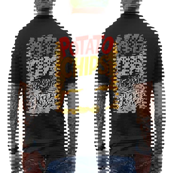 ポテトチップスは常に答えです スナック愛好家 ポテトチップス メンズTシャツ バックプリント