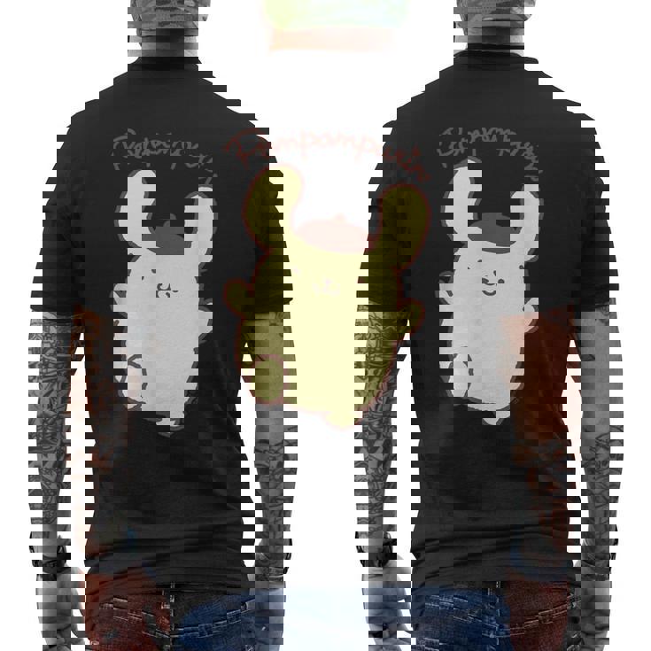 ポムポムプリン ジャンプ ダークカラー メンズTシャツ バックプリント