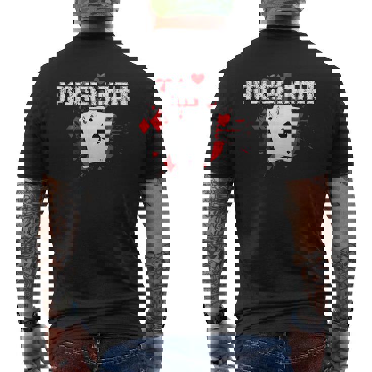 ポーカーマン、ポーカープレイヤー。 メンズTシャツ バックプリント