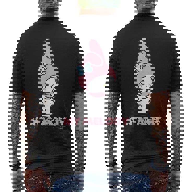 マイメロディ Usデザイン ふりむき メンズTシャツ バックプリント