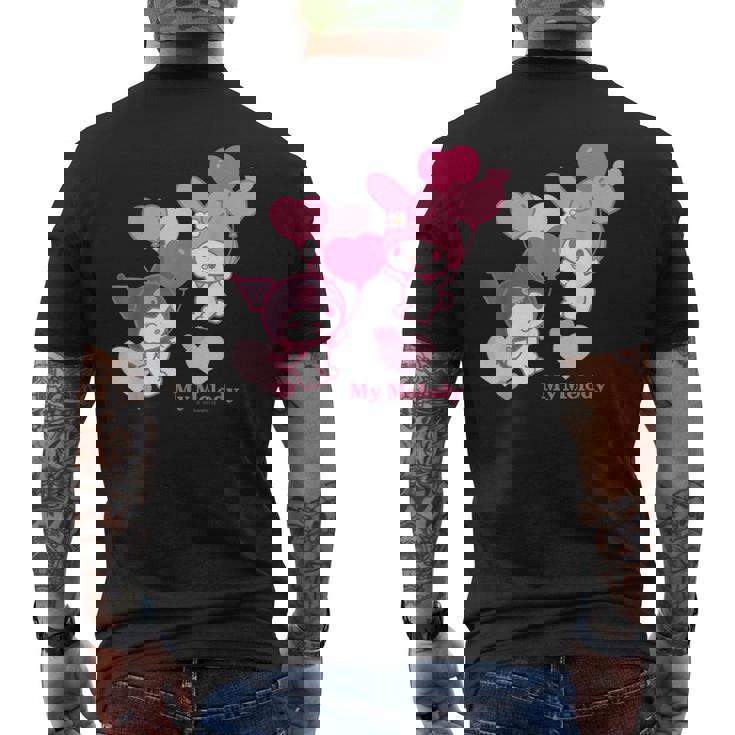 マイメロディ Usデザイン ハート メンズTシャツ バックプリント