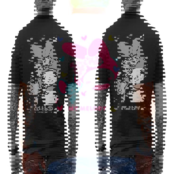 マイメロディ Usデザイン リボン メンズTシャツ バックプリント