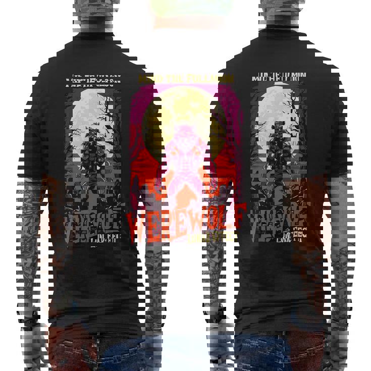マインド・ザ・フルムーン 人狼 ハロウィン 不気味な人狼 メンズTシャツ バックプリント