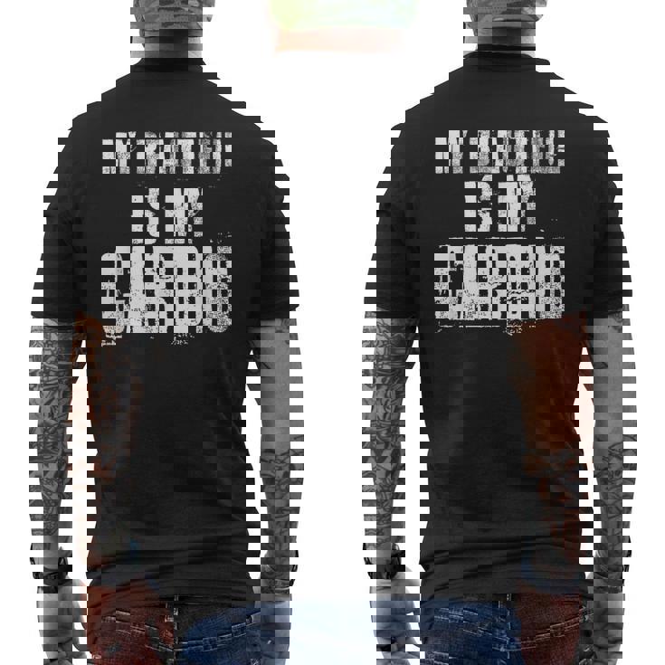 マイ・ビューティフル・イズ・マイ・カーディオ・ファニー・ハズ・ボーイフレンド メンズTシャツ バックプリント