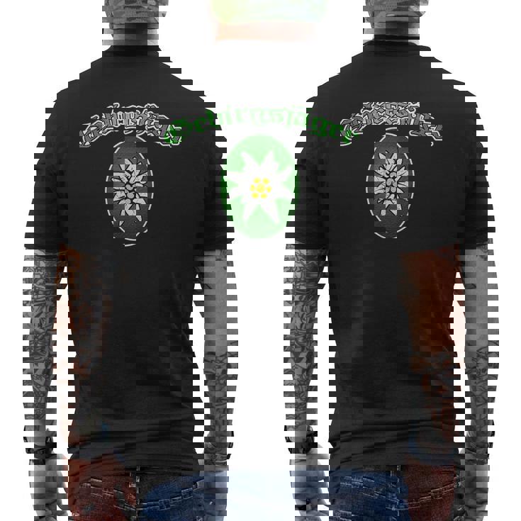 マウンテンハンター エーデルワイス 兵士とドイツ軍 メンズTシャツ バックプリント