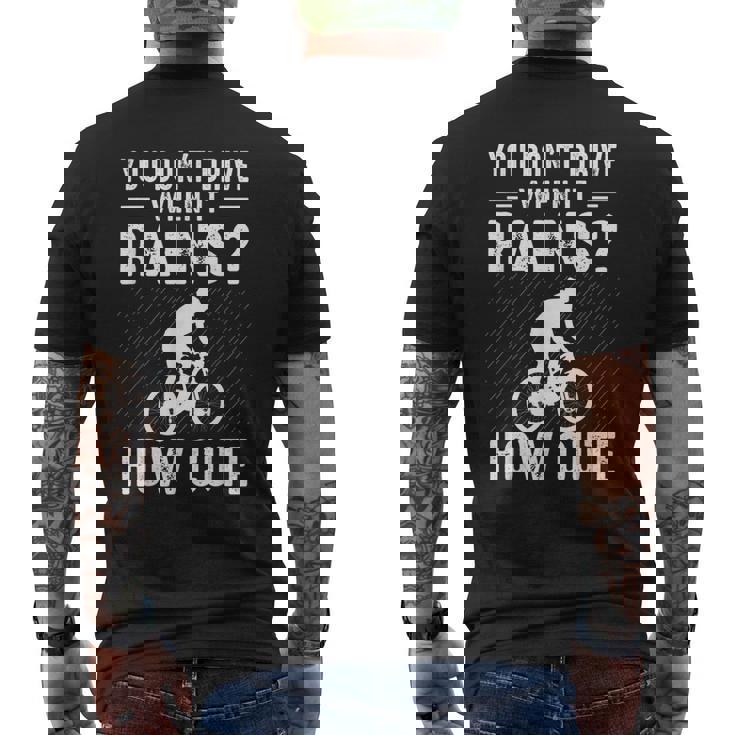 マウンテンバイク Mtb 自転車 雨に乗る おもしろギフト メンズTシャツ バックプリント