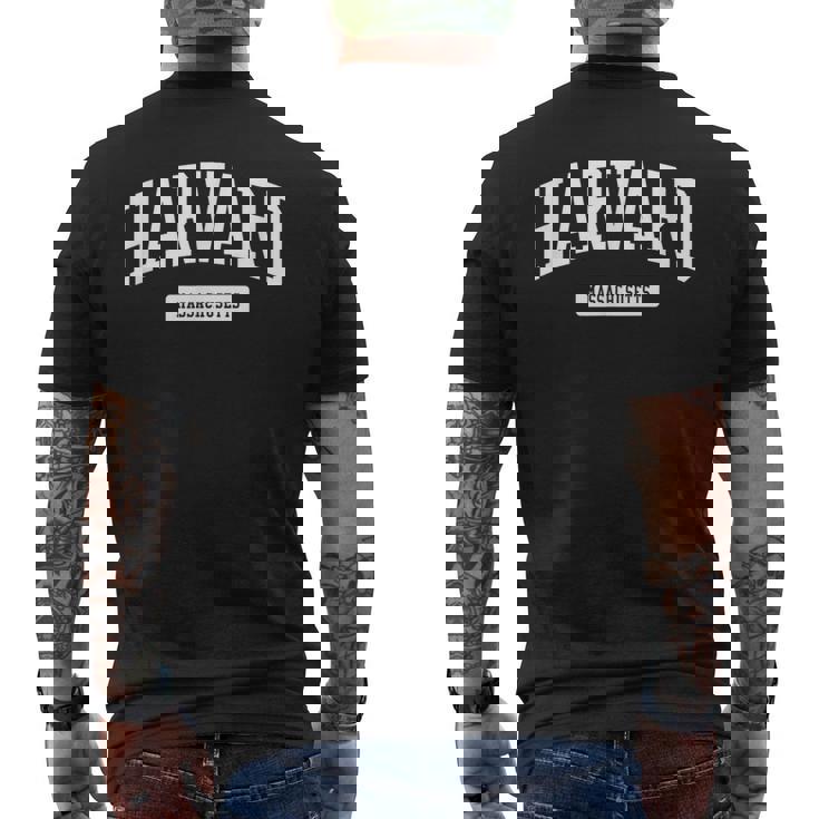 マサチューセッツ州ハーバード州マサチューセッツ州ビンテージアスレチックスポーツデザイン メンズTシャツ バックプリント