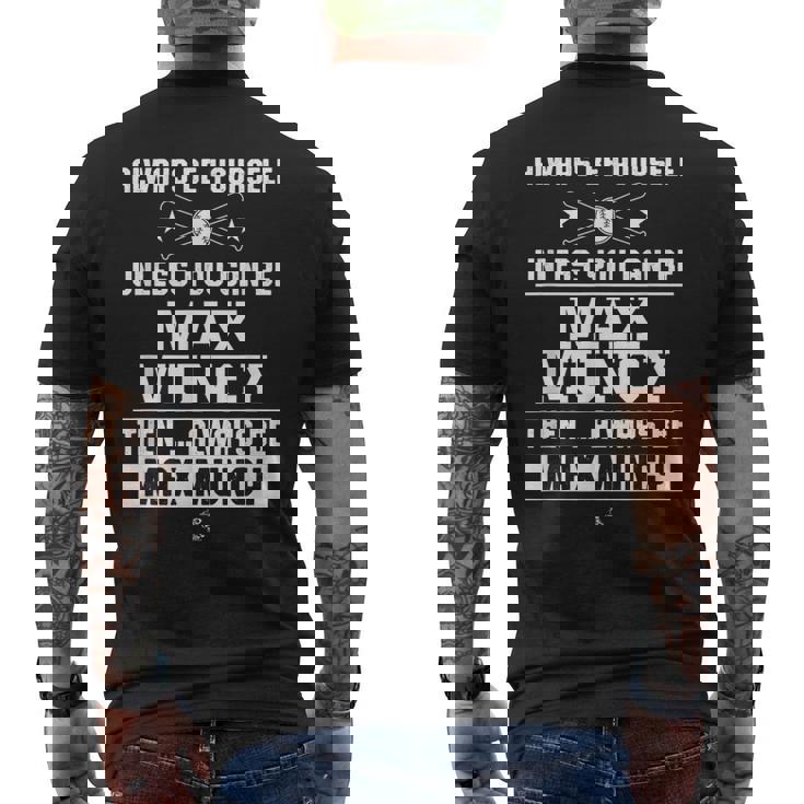 マックス・マンシー いつも自分らしくゲームデー メンズTシャツ バックプリント