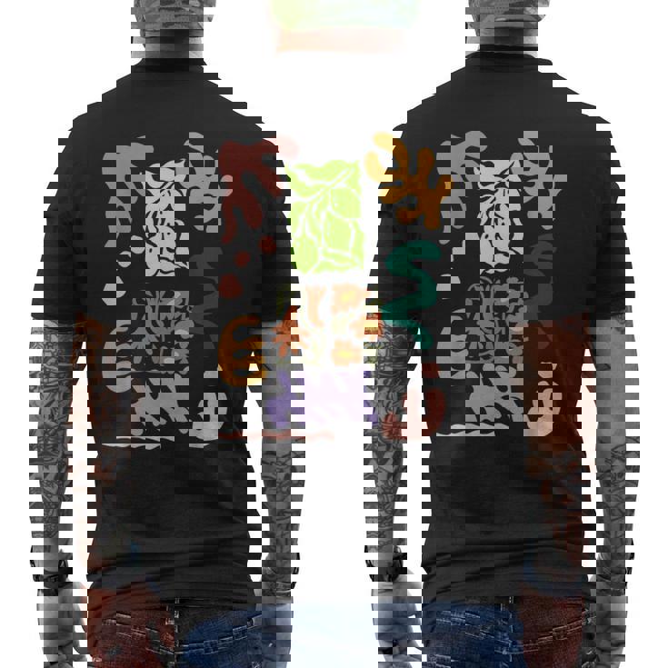 マティス風絵画 ボタニカル 花柄 抽象模様 メンズTシャツ バックプリント