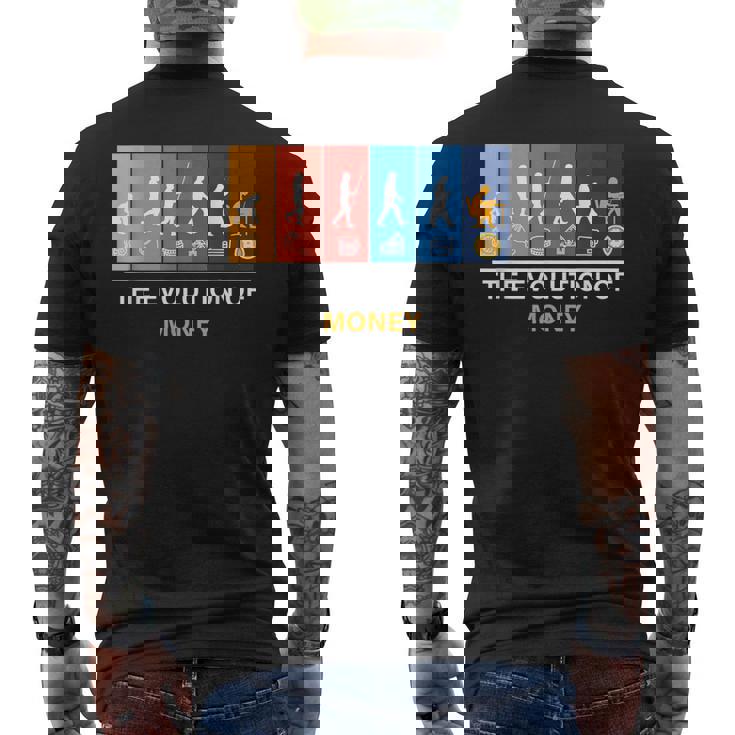 マネーの進化 ビットコイン Btc暗号通貨 メンズTシャツ バックプリント