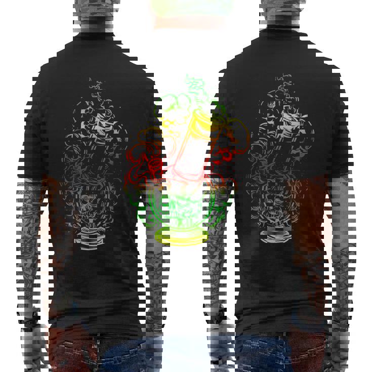 マリファナ スカル ボング 大麻 ウィード 420 ラスタ ギフト メンズTシャツ バックプリント