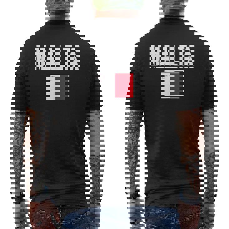 マルタ マルチーズ ティーフラッグ お土産ギフト メンズTシャツ バックプリント