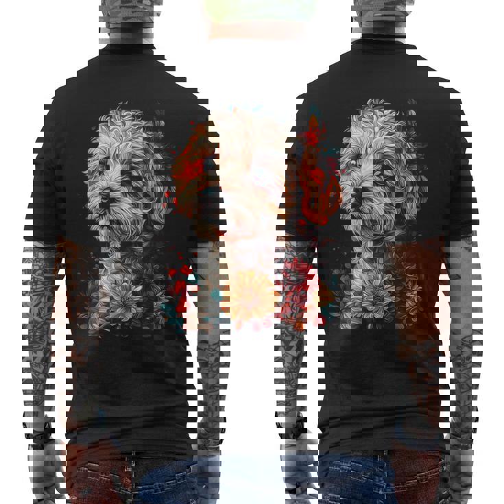 マルチプー犬 グラフィック ペット イラスト マルチプー メンズTシャツ バックプリント