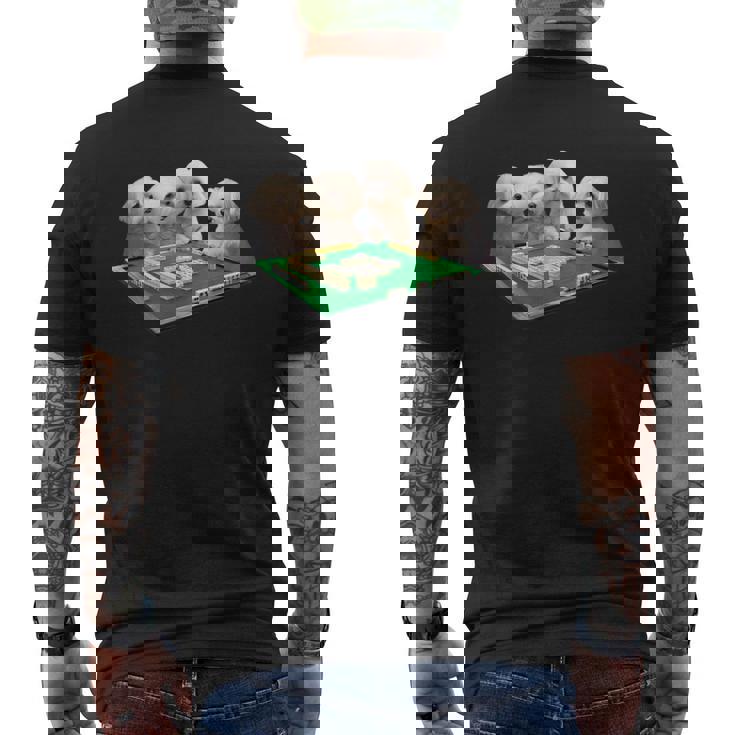 マルチーズ 犬 麻雀 面白いtシャツ 文字入り メンズ おもしろ 面白い 服 おもしろグッズ ネタ 雀士 メンズTシャツ バックプリント