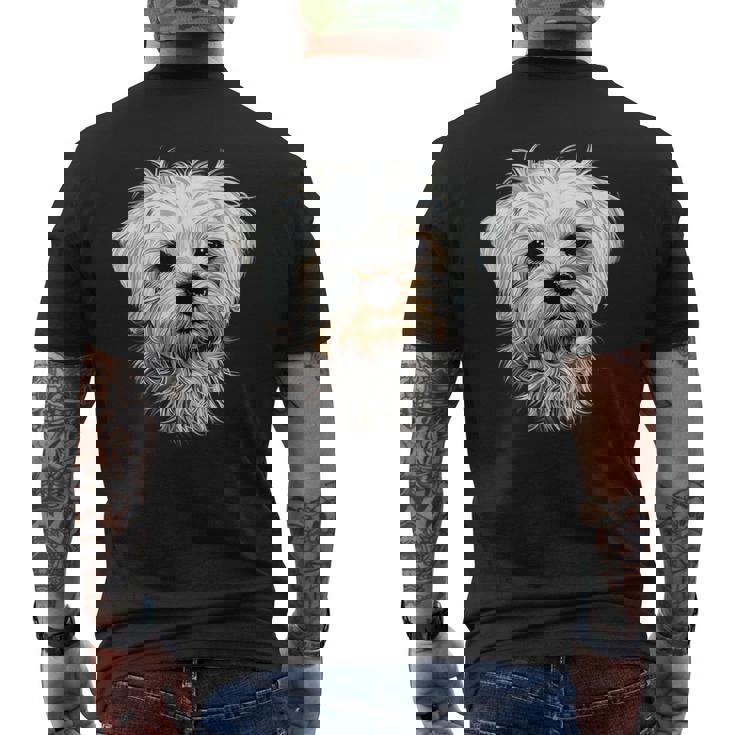 マルチーズ小型マルチーズ犬犬大好き甘いマルチーズ メンズTシャツ バックプリント