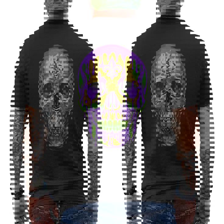 マルディグラ ドリップドリング スカル カーニバル 火曜日 パーティー テーマ 新品 メンズTシャツ バックプリント