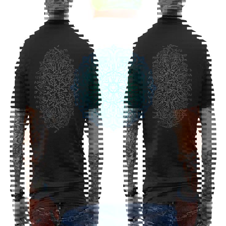 マンダラ神聖幾何学瞑想 メンズTシャツ バックプリント