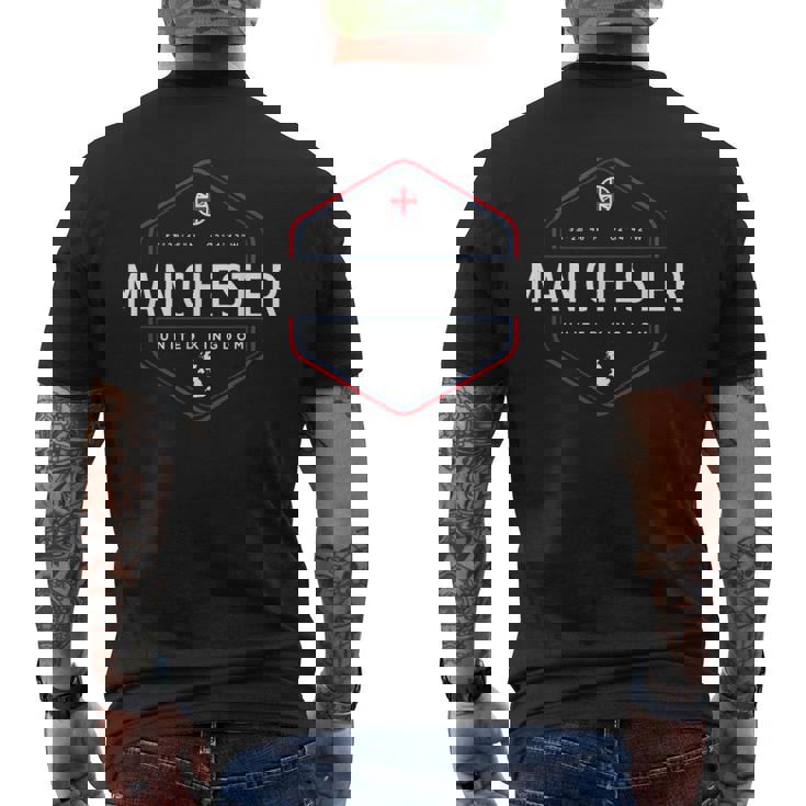 マンチェスター イギリス イギリス 地図フラグ グラフィック メンズTシャツ バックプリント