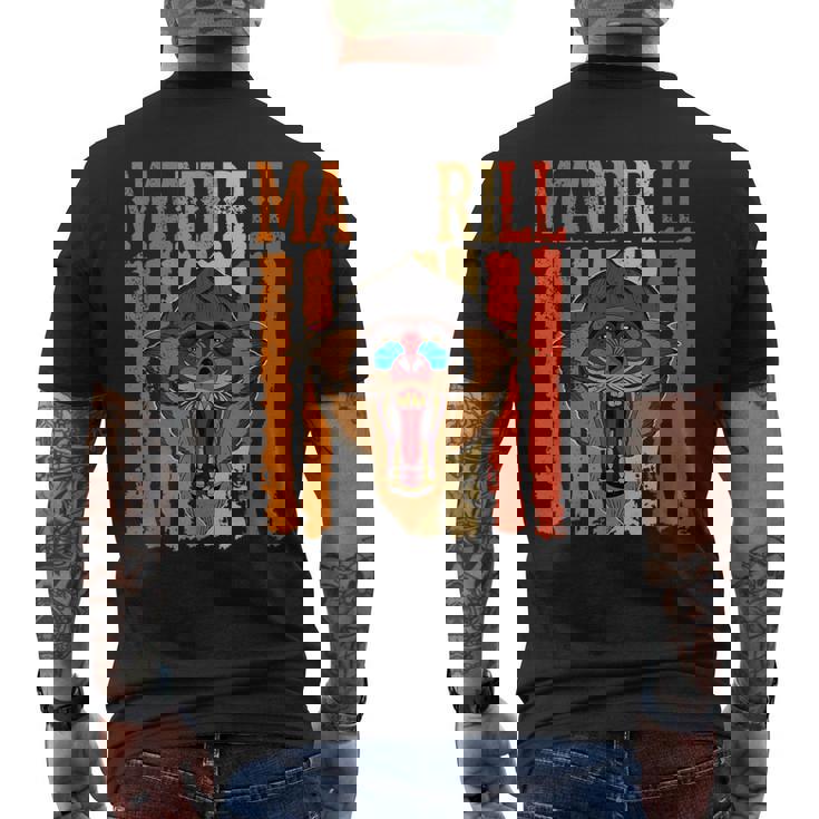 マンドリル 霊長類 マンドリル 動物生物学者 サバンナ動物園 メンズTシャツ バックプリント