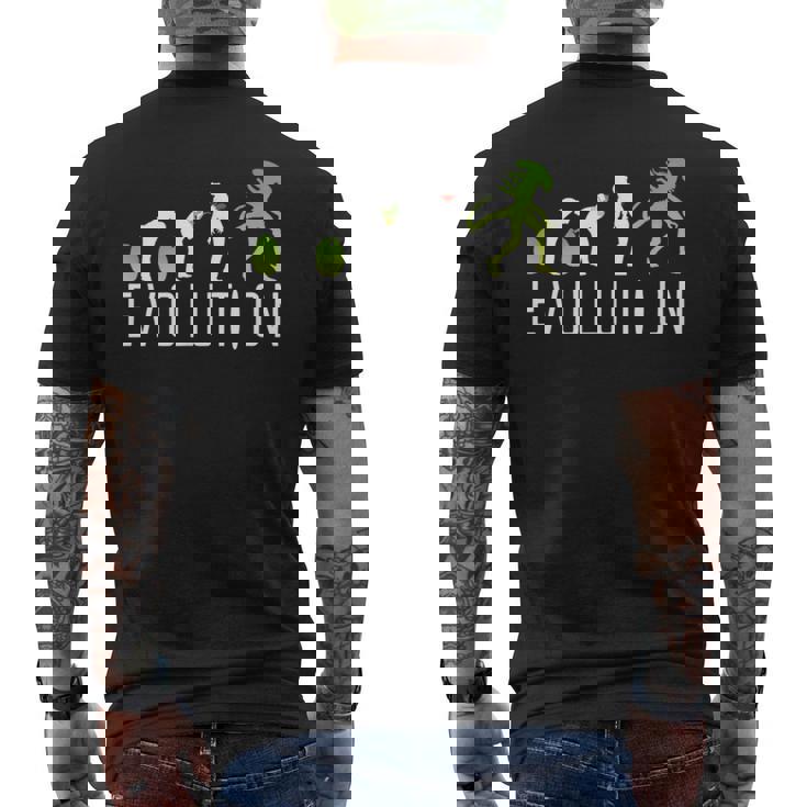 マン・エイリアンの進化 メンズTシャツ バックプリント