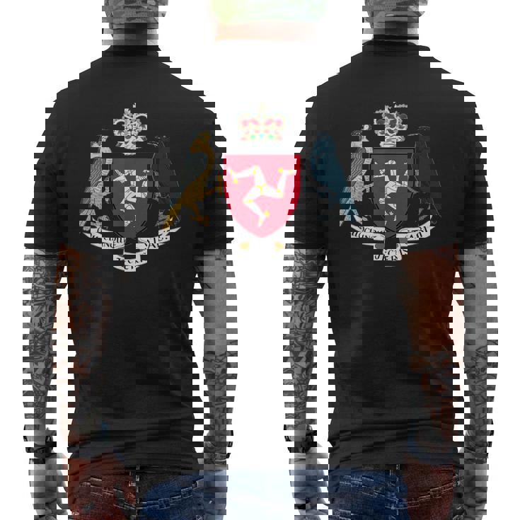 マン島の旗 3本の脚 マンの紋章 メンズTシャツ バックプリント